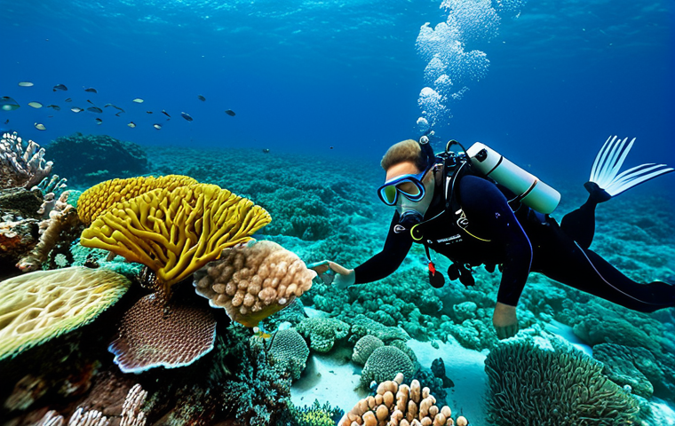 세이셸 해양 환경 연구소 - **Image Prompt: Coral Reef Monitoring and Restoration**
"A vibrant, crystal-clear underwater sce...