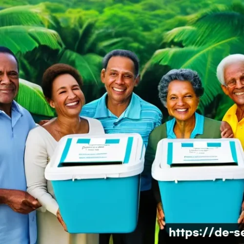 Home 33 세이셸 정치적 안정 상황 - **Prompt:** A serene and hopeful scene on the Seychelles. A diverse group of Seychellois citizens, m...
